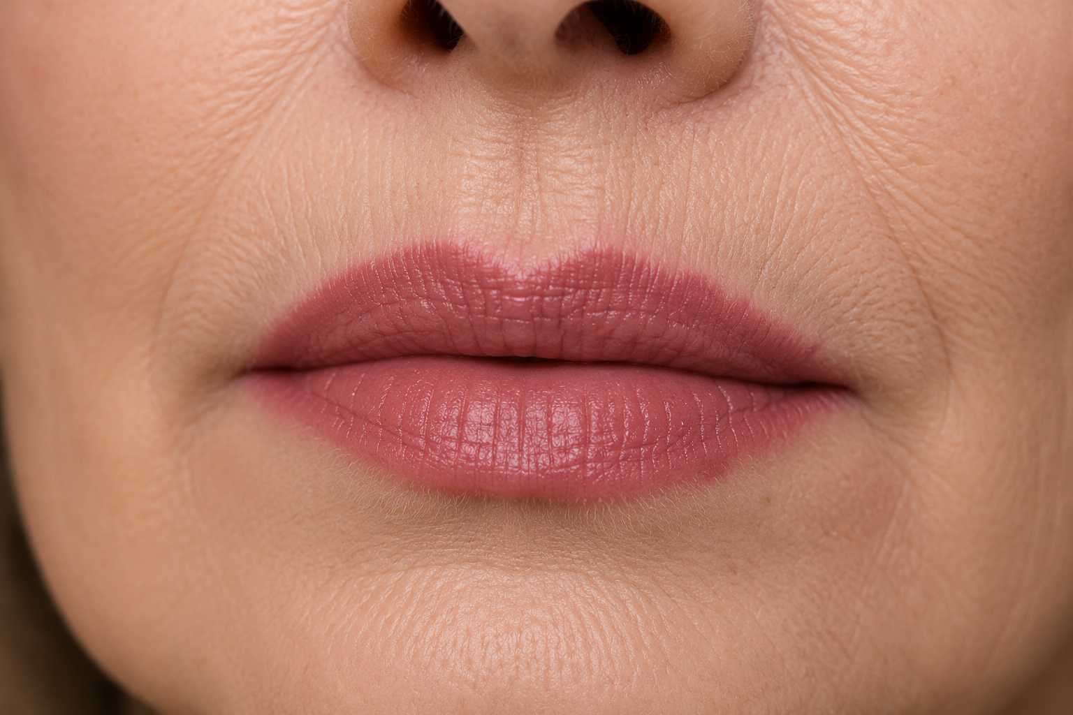 Editorial still life of lipstick pigment, a lip pencil and cosmetic texture on a neutral surface.